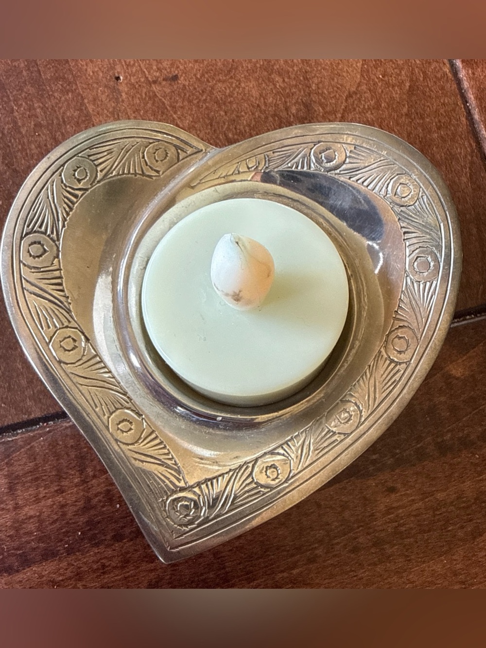 Heart Shaped Silver Candle Holder